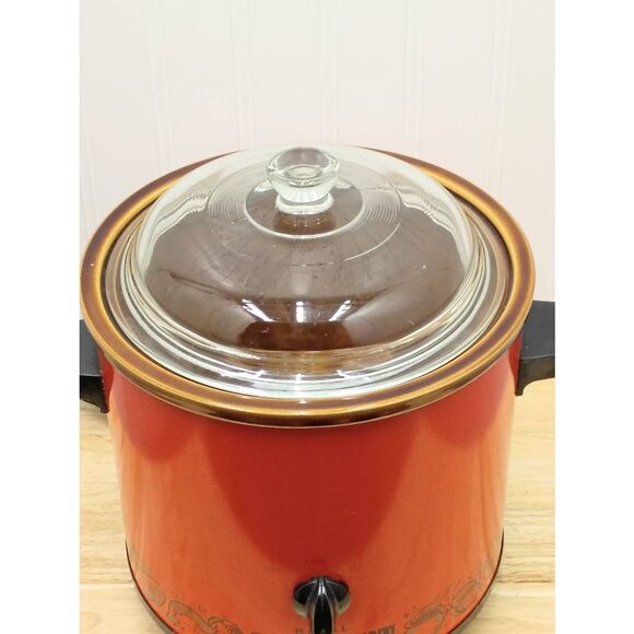 Vintage rival crock pot Orange with graphics. Tested and works - Picture 2 of 12